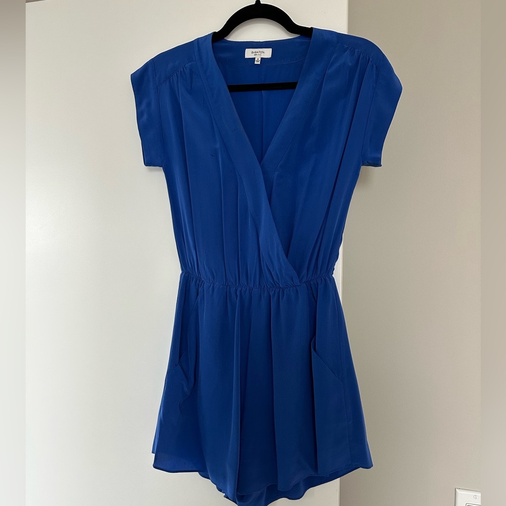 Aritzia Babaton Royal Blue Romper